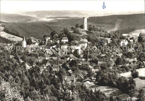 Bad Lobenstein Thueringen Panorama Blick vom Gehege Moorbad