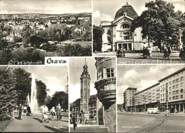 Gera Blick vom Terrassencafe Theater Hochhau
