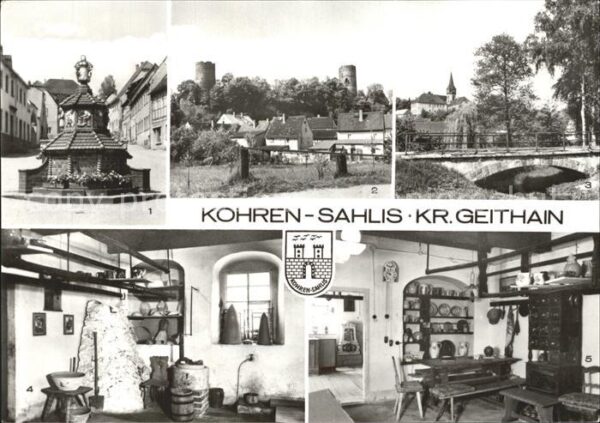 Kohren-Sahlis Töpferbrunnen Teilansicht Burgruine Anl