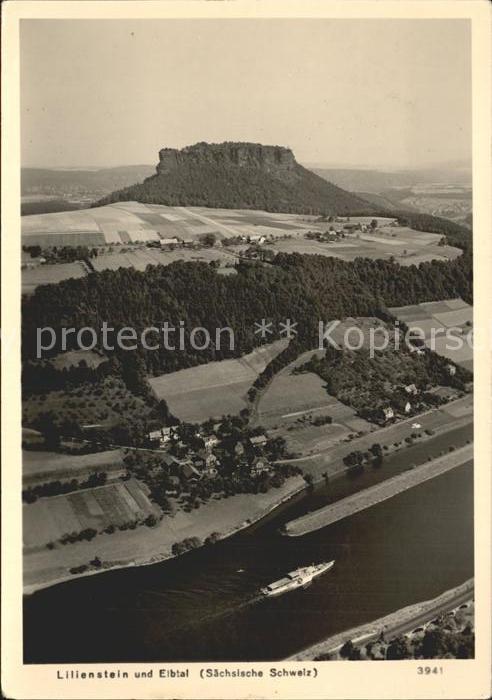 Koenigstein Saechsische Schweiz Lilienstein Elbtal Elbsandsteingebirge