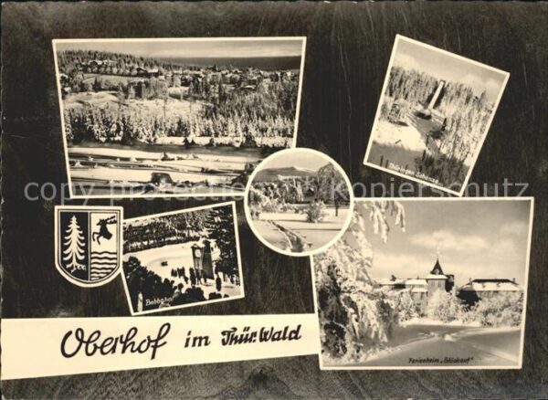 Oberhof Thueringen Winterpanorama Skisprungschanze Ferienh
