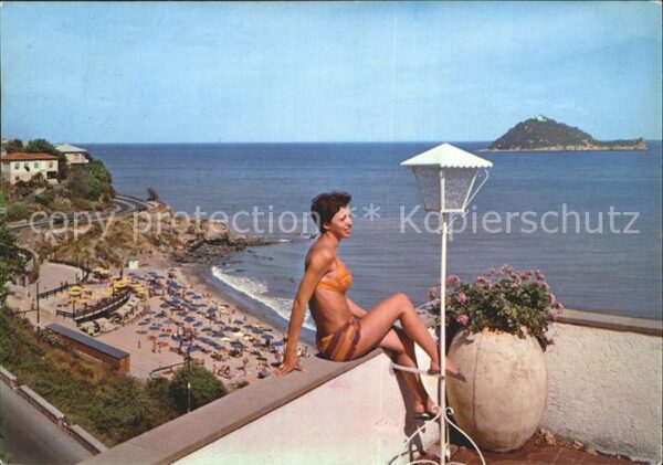 ALASSIO Savona Liguria IT Spiaggia Strand Aussicht von Terrasse