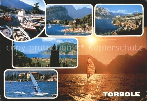 Torbole Lago di Garda Panorama Hafen Gardasee Windsurfen Sonn