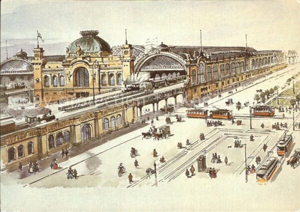 Dresden Hauptbahnhof um 1898 Illustration