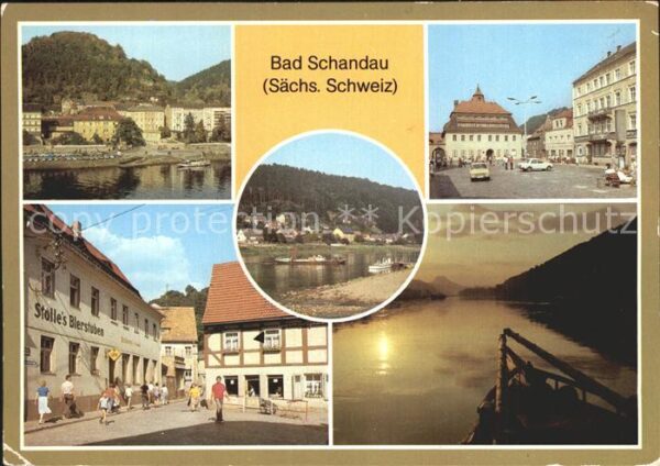Bad Schandau Teilansicht Markt Poststrasse Dampferan