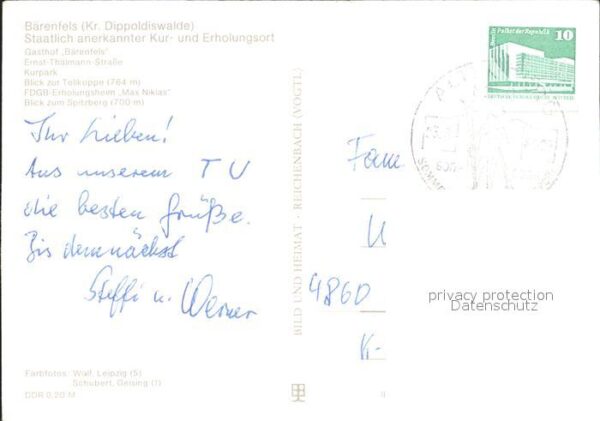 Baerenfels Erzgebirge Gasthof Ernst Thälmann Strasse Kurpark – Bild 2