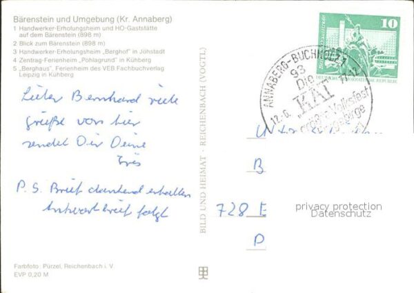 Baerenstein Annaberg-Buchholz Handwerker Erholungsheim HO Gaststätte – Bild 2