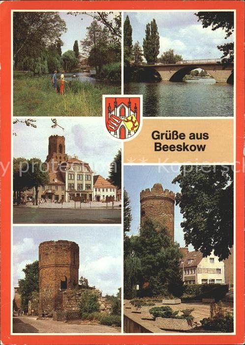 Beeskow Kleine Spree Brücke Markt Pulverturm St