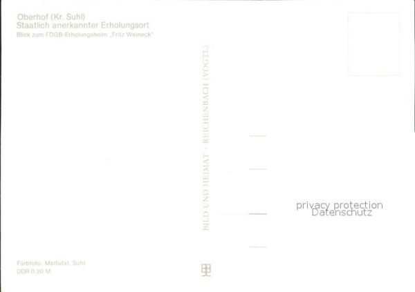 Oberhof Thueringen FDGB Erholungsheim Fritz Weineck Fliege – Bild 2
