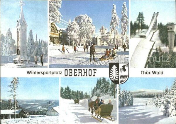 Oberhof Thueringen Winterimpressionen Pferdeschlitten Skis