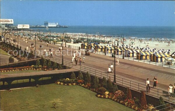 Atlantic City New Jersey View of the boardwalk beach and the Atl