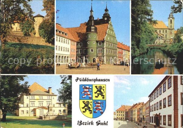Hildburghausen Stadtmauer Rathaus Friedenspark Stadtth