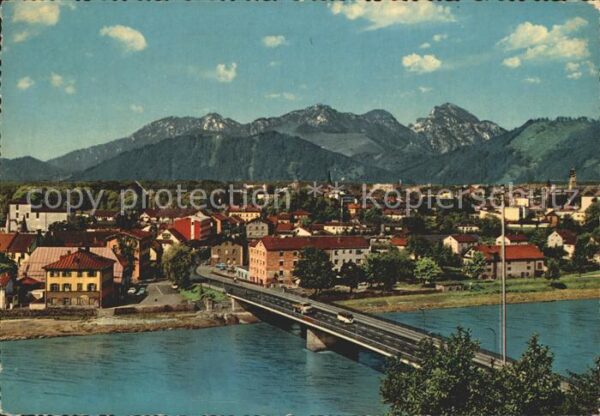 Rosenheim Bayern Ortsansicht Innbrücke