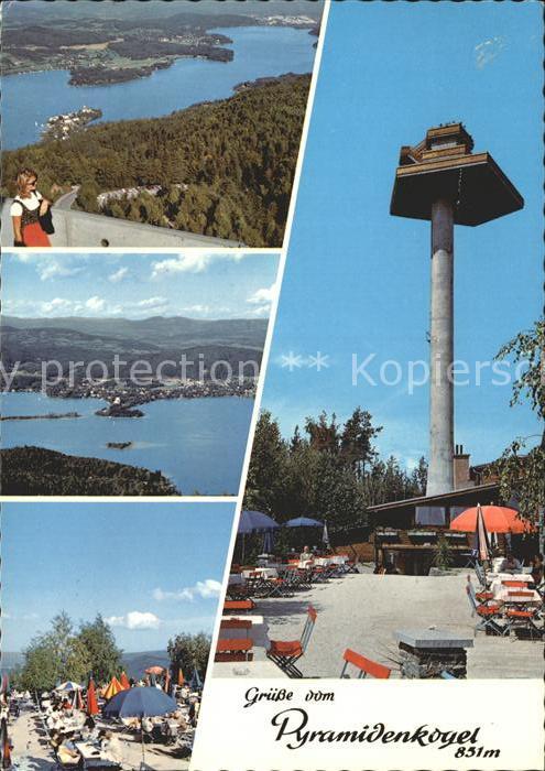 Woerthersee Blick vom Pyramidenkogel auf Klagenfurt