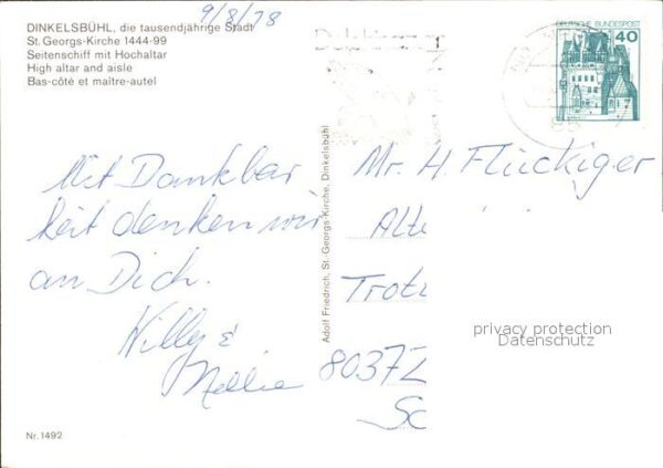 Dinkelsbuehl St Georgs Kirche Seitenschiff mit Hocha – Bild 2