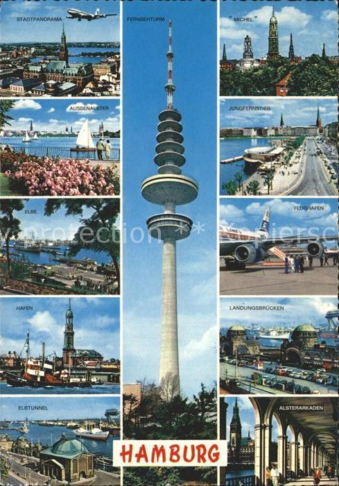 Hamburg Panorama Fernsehturm Michel Aussenalste