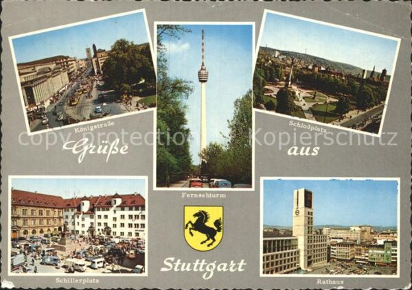 Stuttgart Königstr Fernsehturm Schlossplatz Schil