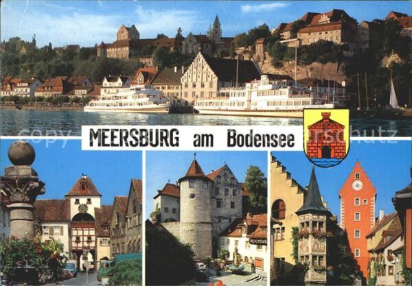 Meersburg Bodensee Teilansicht Fähre Stadttor Meersburg Er