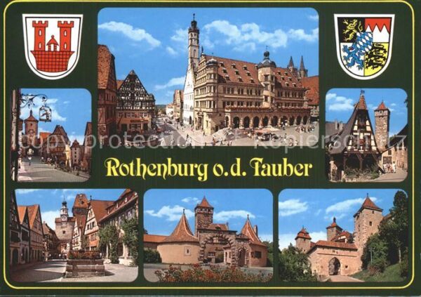 Rothenburg Tauber Sieberstor Plönlein Rathaus Brunnen Sch