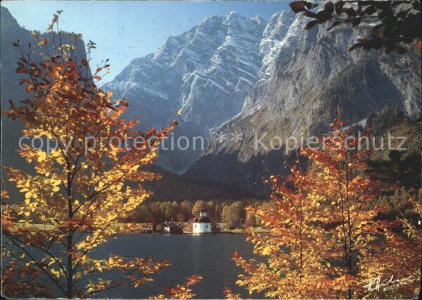 St Bartholomae am Königssee mit Watzmann