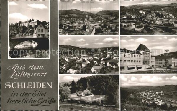 Schleiden Eifel Gesamtansicht Schloss Brücke Rathaus Gy