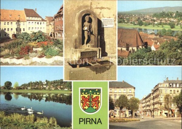 Pirna Erlenpeterbrunnen Blick vom Sonnenstein