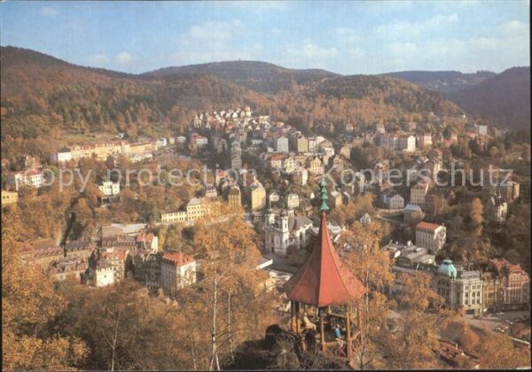 Karlovy Vary Gesamtansicht über die Mayer Gloriette