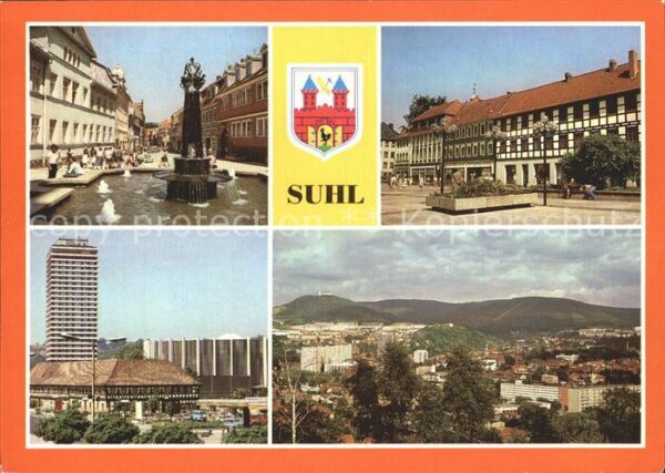 Suhl Thueringer Wald Steinweg Waffenmuseum Hochhaus Blick vo