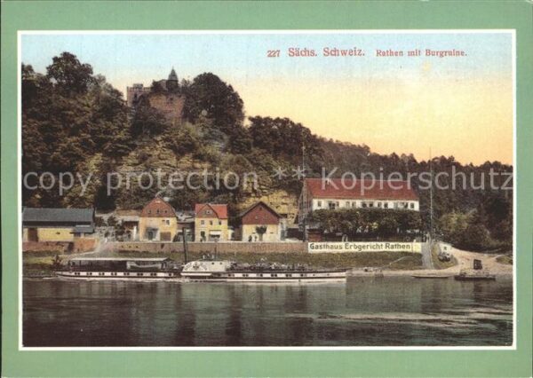 Rathen Saechsische Schweiz Raddampfer Graf Moltke Baujahr 1892 heu
