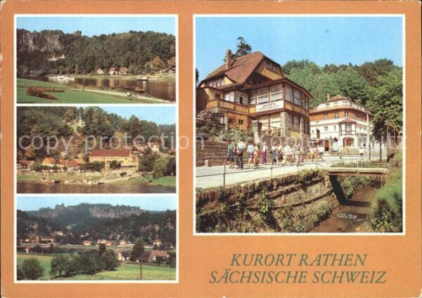 Rathen Saechsische Schweiz Elbe Dampferanlegestelle HO Gaststätte
