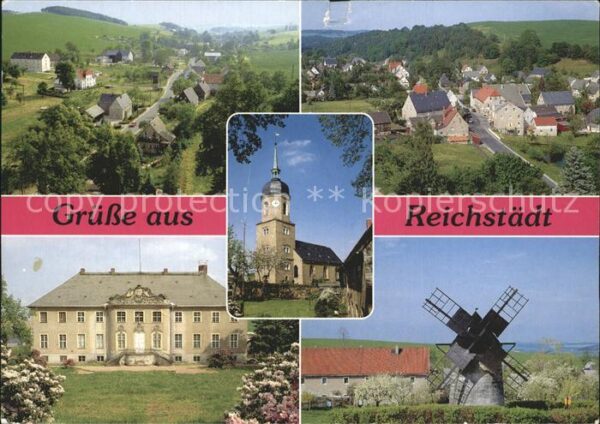 Reichstaedt Dippoldiswalde Teilansichten Schloss Kirche Windmühle