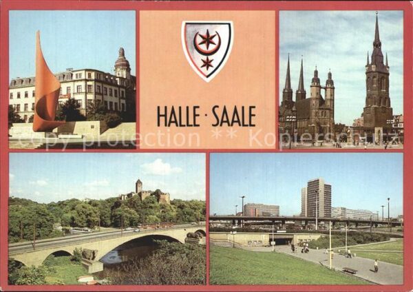 Halle Saale Fahnenmonument Markt Kirche Roter Turm