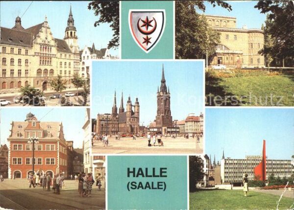 Halle Saale Hansering Markt Kirche Roter Turm Lande