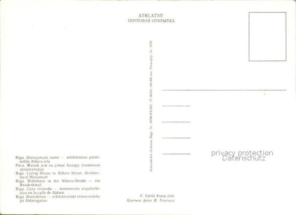Riga Lettland Wohnhaus Aldarustrasse Baudenkmal – Bild 2