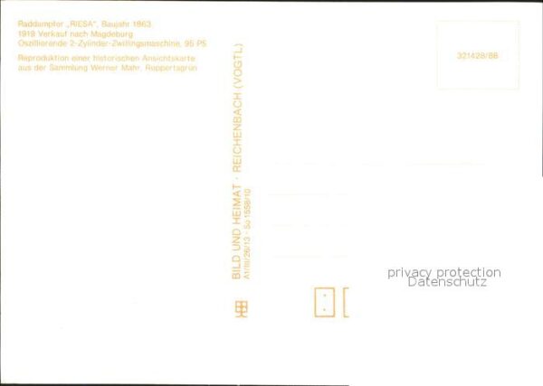 Riesa Sachsen Raddampfer Riesa Bj 1863 Elbbrücke Repr – Bild 2