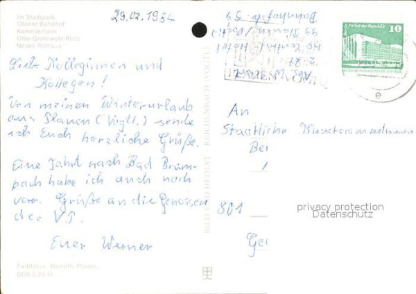 Plauen Vogtland Stadtpark Bahnhof Kemmlerturm Otto Grot – Bild 2