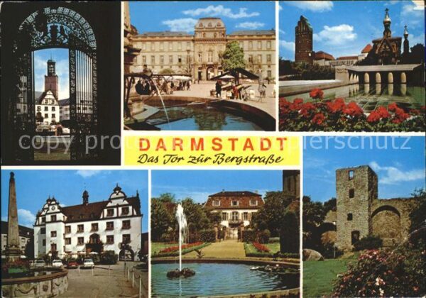 Darmstadt Schloss Tor Brunnen Burgruine Tor zur B