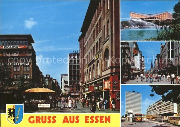 Essen Ruhr Fussgängerzone Schwimmbad Halle Busbahn