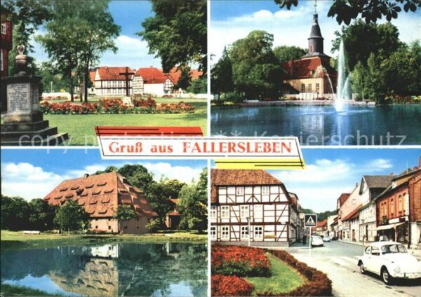 Fallersleben Denkmal Schloss Schwanenteich Strassenp