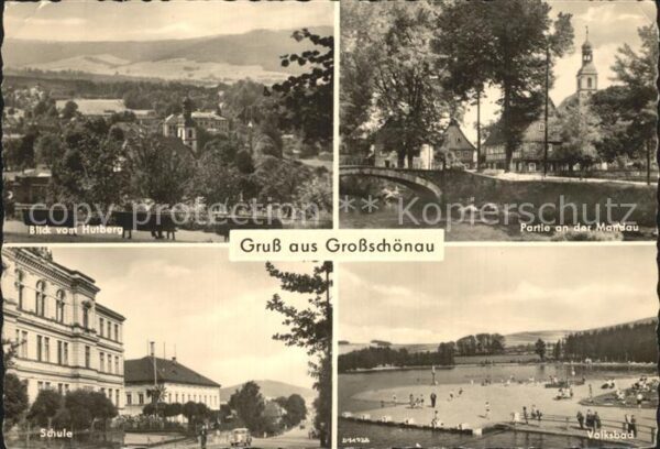 Grossschoenau Sachsen Panorama Blick vom Hutberg Partie an de