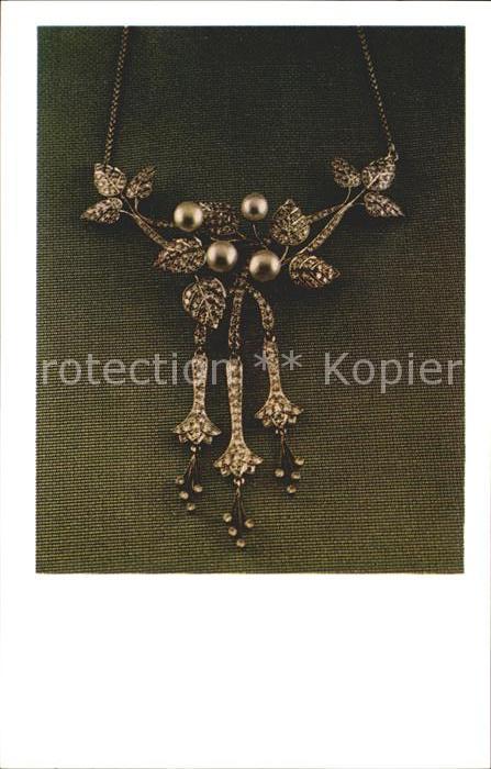 Schmuck Necklace Brillants Pearls USSR Diamond