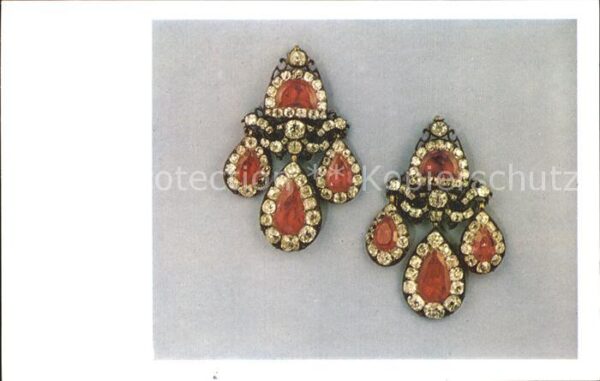 Schmuck Ohrringe Ear-Rings Rubies USSR Diamond