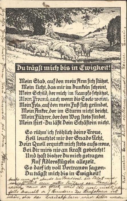 Hirte Schafe Gedicht Du trägst mich bis in Ew