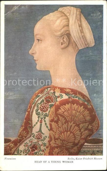 Kuenstlerkarte Domenico Veneziano Head of a young woma