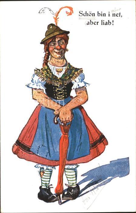Trachten Frau Humor