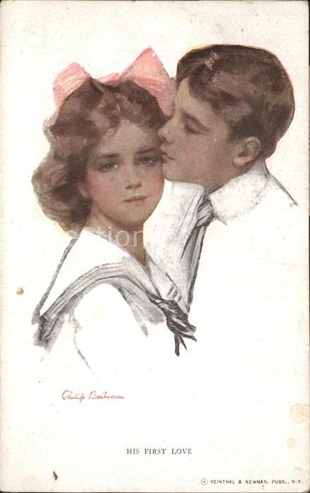 Kuenstlerkarte Philip Boileau His first Love Kinder