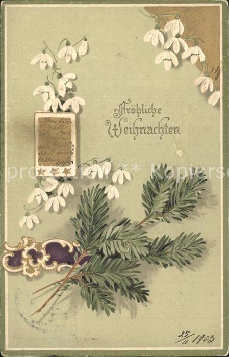 Weihnachten Schneeglöckchen Litho