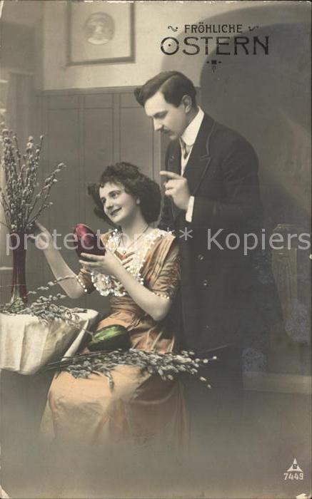 Foto PH Nr. 7449 Ostern Weidenkätzchen Ostereier Pa