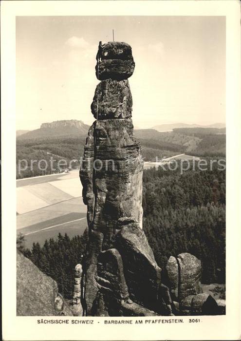 Klettern Bergsteigen Barbarine am Pfaffenstein Sächsische Sc