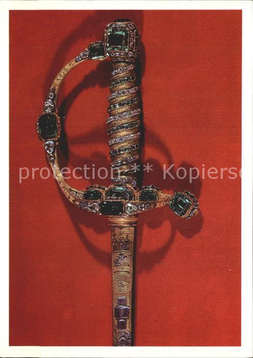 Militaria Degen Smaragdgarnitur Kronschatz Sachse